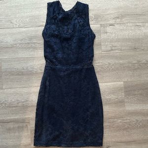 Navy blue floral dress